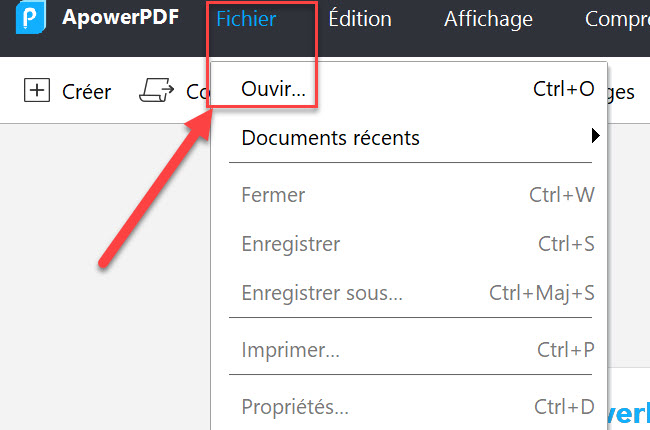 ouvrir un fichier PDF apowerpdf