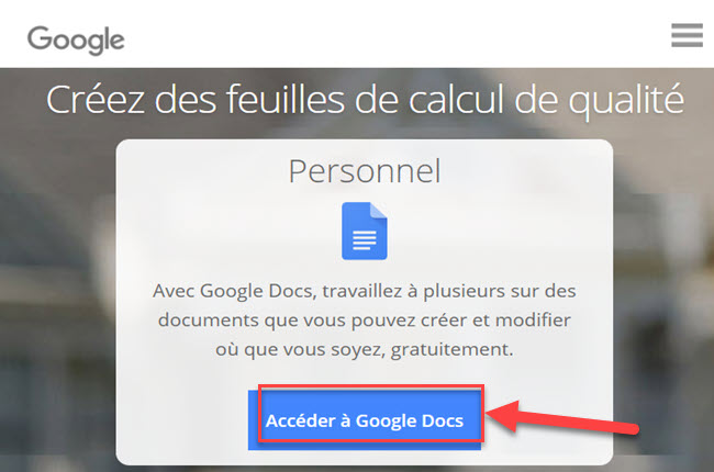 accéder à google docs