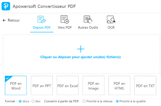 apowersoft pdf converter pour convertir un PDF en HTML en ligne