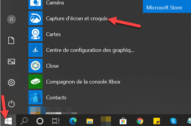 outil de capture d'écran windows