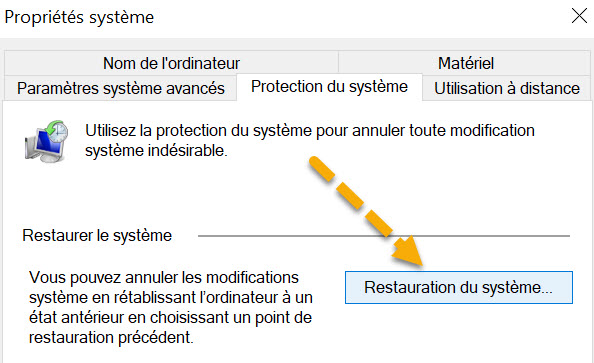 restauration du système