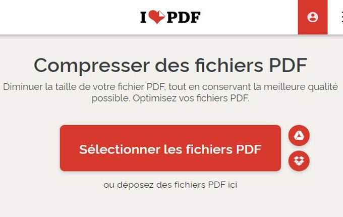 ilovepdf compresser un fichier PDF en ligne