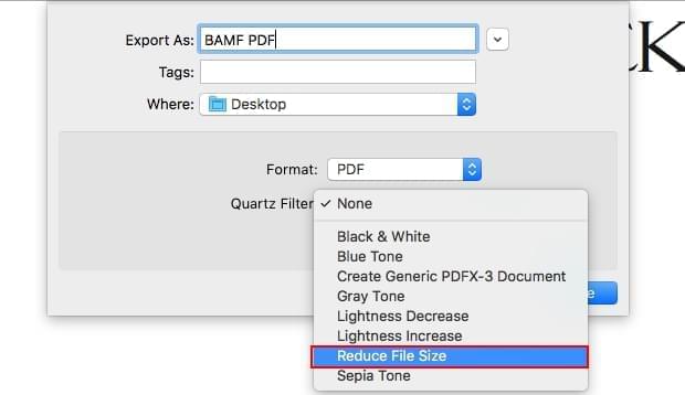 OS X PDF Filter a Mac