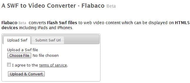 Flabaco Beta SWF to Video Converter