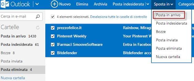 Recuperare con Built-in Email Recovery Tool