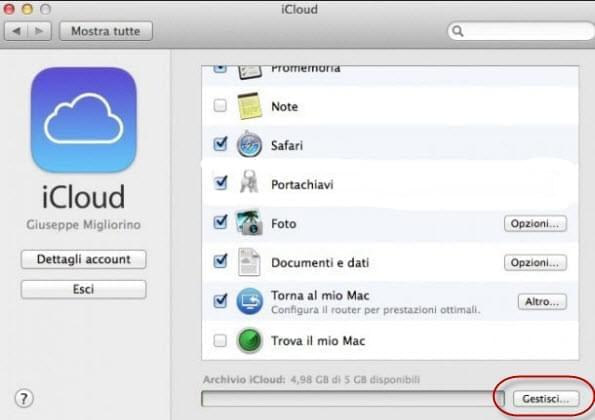rimuovere i file da iCloud usando un Mac