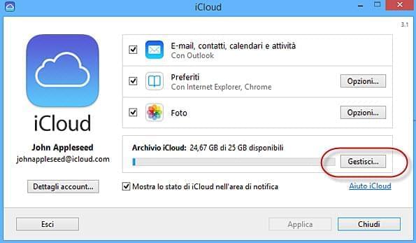 cancellare i documenti da iCloud su PC Windows