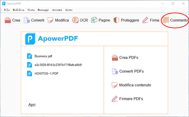 ApowerPDF interfaccia