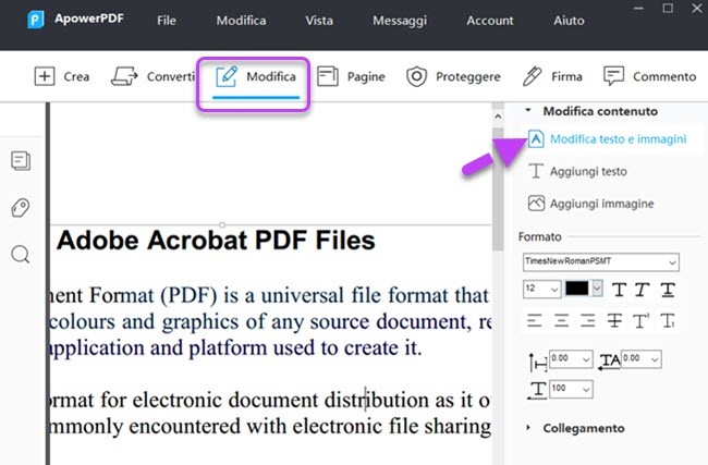 modifica documento PDF