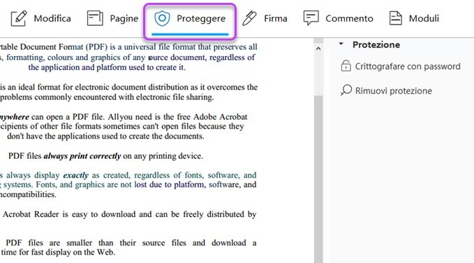 Protezione PDF