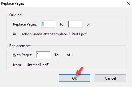 sostituire pagine PDF con Adobe