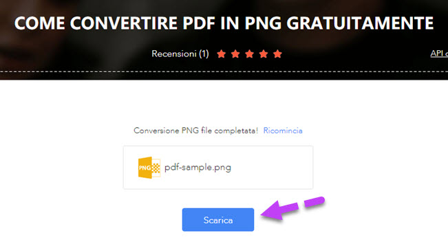 PDF a PNG correttamente