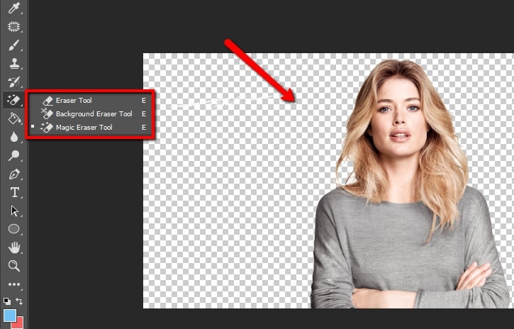 eliminare lo sfondo bianco in photoshop tools