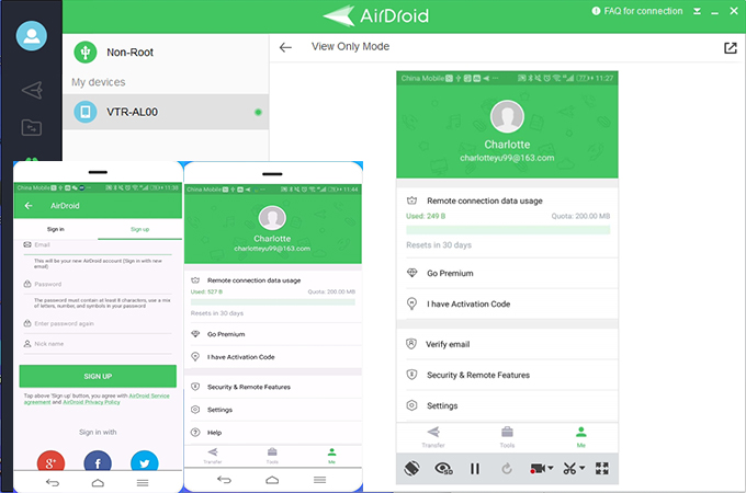 nuovo account airdroid