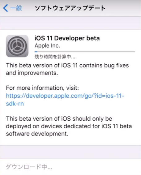 iOS11 developer ベータ