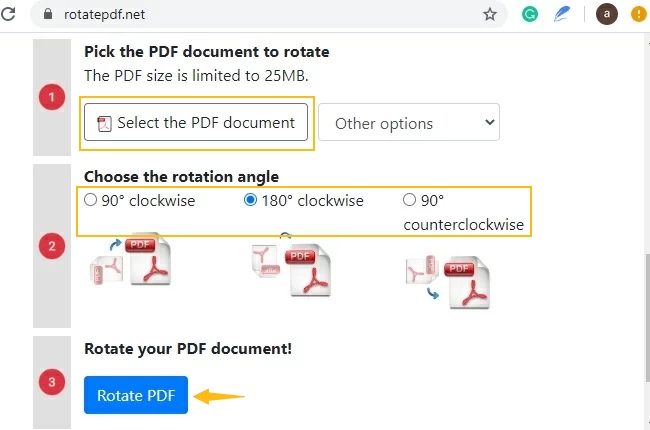 RotatePDF.netでPDFを回転