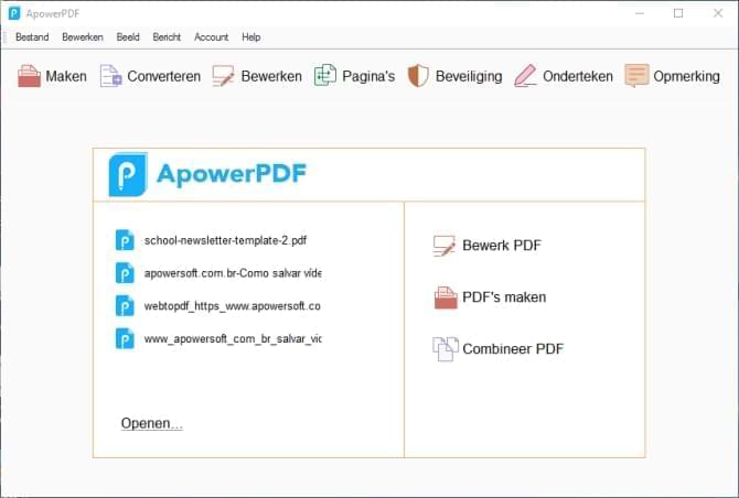 ApowerPDF interface
