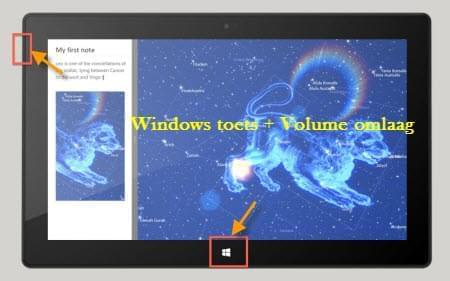 Screenshot met Windows 8 Toetsen Shortcuts