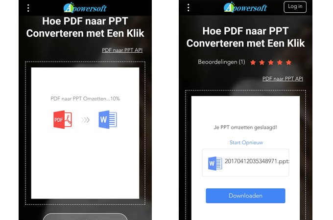 converteer PDF online naar PPT