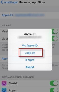 Slette en Apple-ID på din iPhone direkte