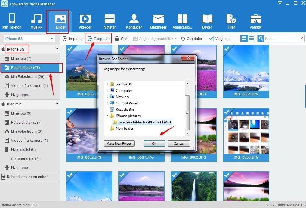 overfør iPhone-bilder til PC