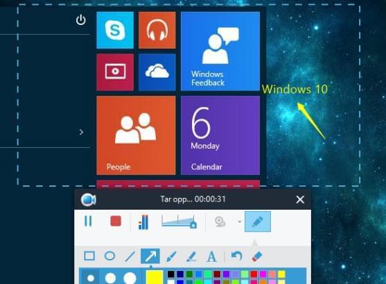 fange skjermen i Windows 10