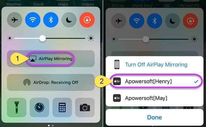 Åpne AirPlay etter iOS 10