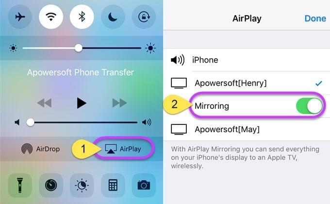Åpne AirPlay før iOS 10