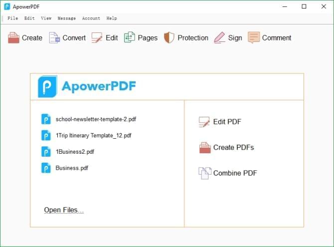 ApowerPDF Interfejs