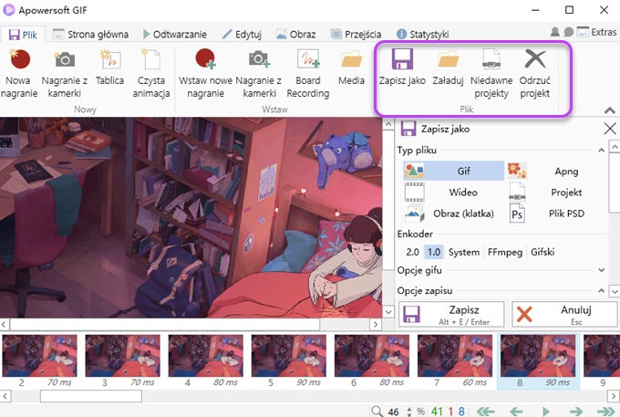 zapisz jako gif