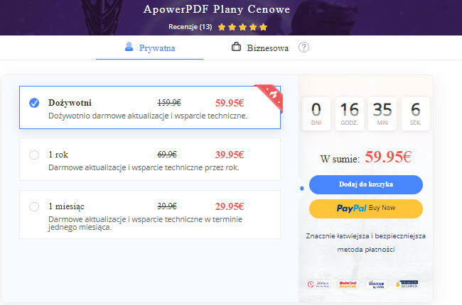 plany cenowe apowerpdf