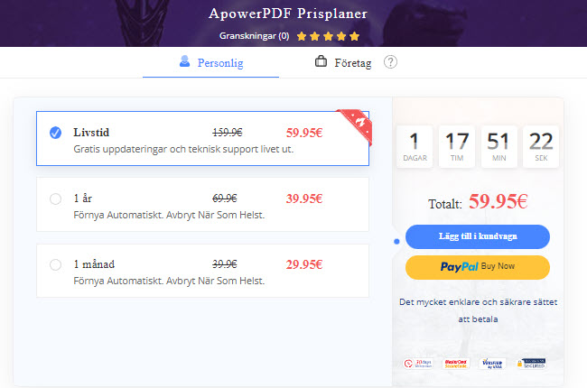 pricing plans of apowerpdf