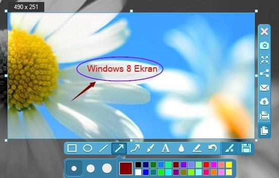 Windows 8 Ekran Görüntüsü Alma programıyla