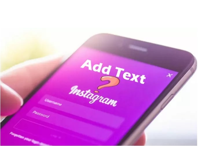 add text to the main instagram video