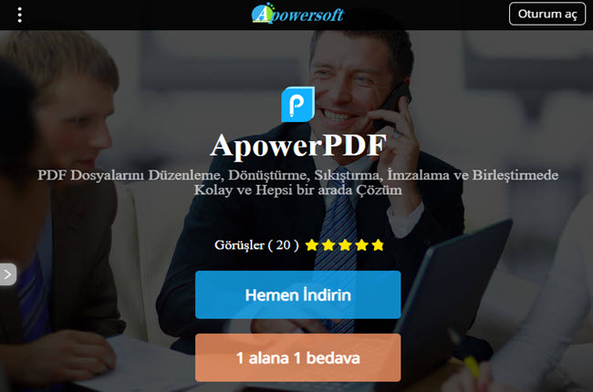 apowerpdf'in resmi web sitesi
