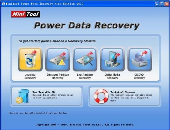 MiniTool Power數據恢復軟件主界面