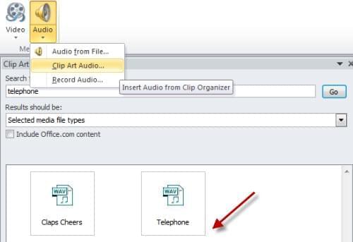 add clip art audio