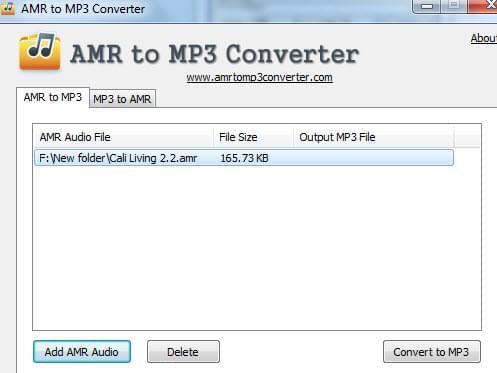 free AMR to MP3 converter UI