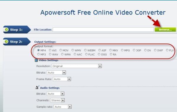 Online video converter