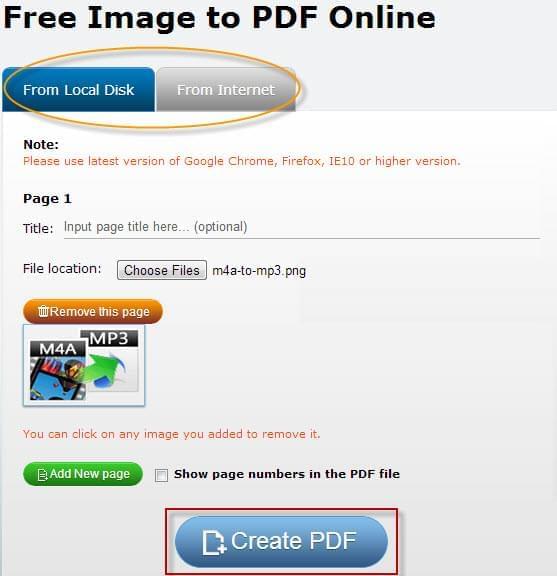 Free image to PDF online screenshot