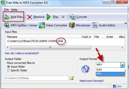 free M4A to MP3 converter
