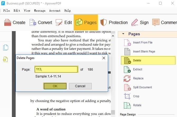 How to delete pages from PDF