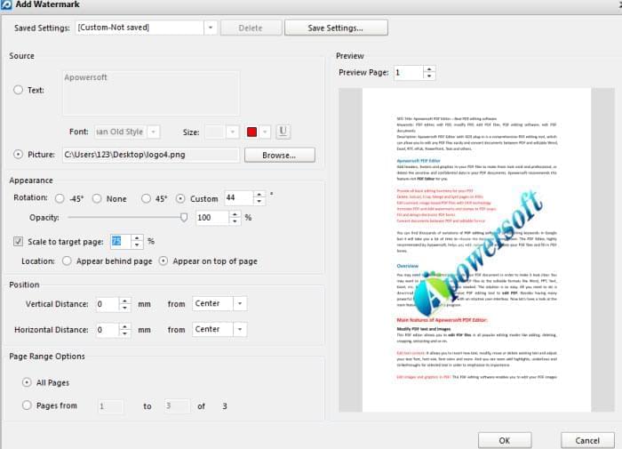 add watermark with PDF editor