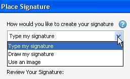 create signature with Adobe