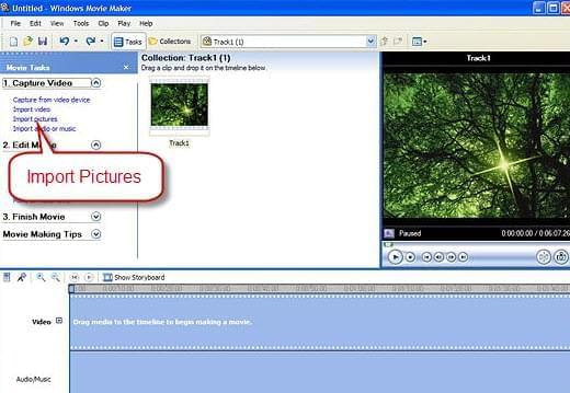 insert picture to video with Windows Movie Maker
