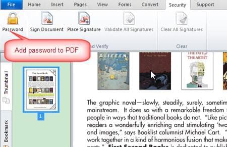 create password for PDF with PDF editor