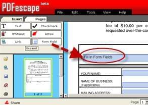 Fill PDF form with PDF Escape