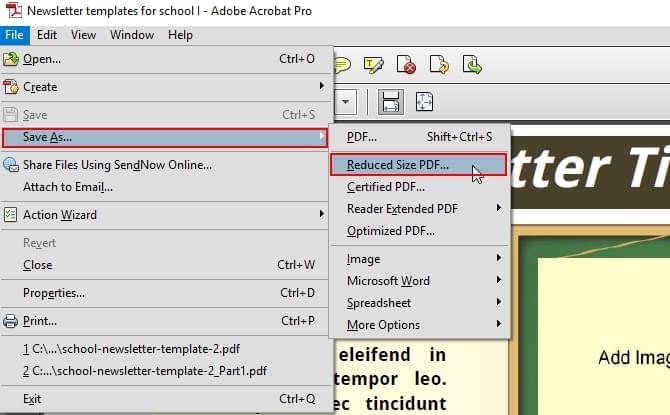 Use Adobe Acrobat to reduce PDF size