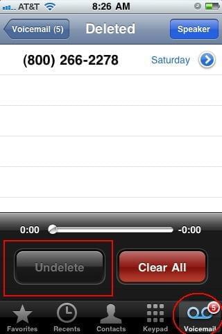 restore deleted voicemail from iPhone 4S