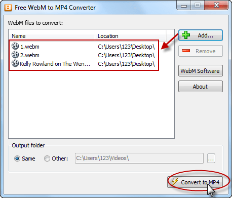 Free WebM to MP4 Converter